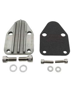 Chevy Small Block Zinc Alloy Fuel Pump Block Off Plate, Raw Finish