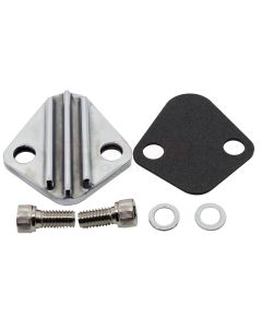 Chevy Big Block Zinc Alloy Fuel Pump Block Off Plate, Polished