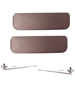 Sunvisor Kit Chrome Brackets/Repro Brown 54-55E