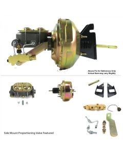 1967-1972 Chevy-GMC C/K Power Brake Booster Kit, Firewall Mount-8" Dual Diaphragm Booster, Disc/Drum-Bottom Mount Proportioning Valve