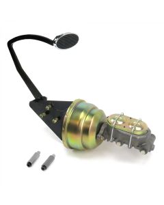 1955L-1959 Chevy-GMC Truck Power Brake Conversion Kit 8 Inch Dual Diaphragm Booster, Brake Pedal With Large Oval Chrome Billet Pad- Disc/Disc