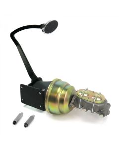 1947-1955E Chevy-GMC Truck Power Brake Conversion Kit 8 Inch Dual Diaphragm Booster, Brake Pedal With Large Oval Chrome Billet Pad- Drum/Drum