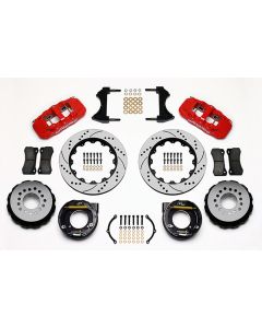 1963-1987 Chevy-GMC Truck Wilwood AERO4 Rear Brake Kit, 5 Lug-4 Piston Red Calipers, 14.25" Rotors-Drilled And Slotted, Half Ton 2WD
