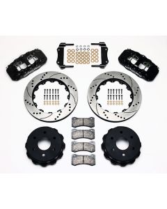 2001-2007C Silverado 1500-Sierra 1500 Wilwood AERO4 Rear Brake Kit, 6 Lug-4 Piston Black Calipers, 14.25" Rotors-Drilled And Slotted

