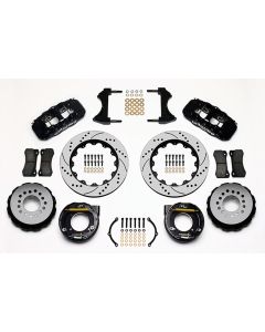 1963-1987 Chevy-GMC Truck Wilwood AERO4 Rear Brake Kit, 5 Lug-4 Piston Black Calipers, 14.25" Rotors-Drilled And Slotted, Half Ton 2WD
