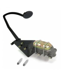 1955L-1959 Chevy-GMC Truck Manual Brake Pedal And Master Cylinder Kit, Brake Pedal With Large Oval Black Billet Pad- Disc/Drum