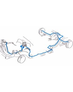 1999-2002 Chevy-GMC Truck 4wd Brake Line Sets, Power Disc Brake Set 3/4 ton, Extended Cab, Shortbed, 4x4 Single Rear Wheels- 7pc, Stainless Steel