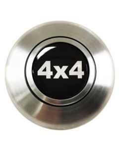 1947-1978 Chevy-GMC Truck Steering Wheel Horn Cap Retro OE Series With 4x4 Emblem-Satin Silver