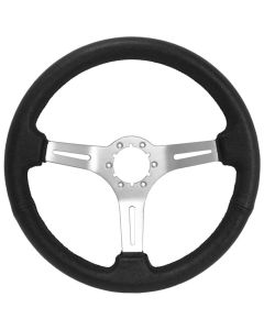 1947-2002 Chevy-GMC Truck Volante S6 Steering Wheel, Leather With Brushed Spokes