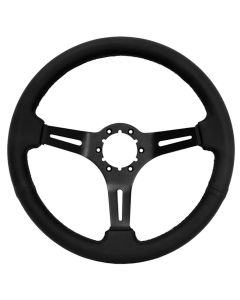 1947-2002 Chevy-GMC Truck Volante S6 Steering Wheel, Leather With Black Spokes