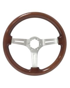 1947-2002 Chevy-GMC Truck Volante S6 Steering Wheel, Mahogany Finish With Brushed Spokes