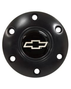 1947-2002 Chevy Truck Steering Wheel Horn Cap, S6 With Silver Bowtie-Black