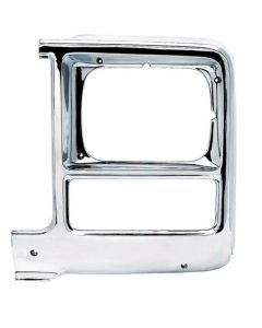 1979-1980 Chevy-GMC Truck Headlight Bezel, Single Rectangular Headlight, Chrome Finish-Left