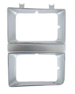 1981-1982 Chevy-GMC Truck Headlight Bezel, Dual Rectangular Headlight, Argent Finish-Left