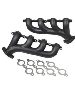 Chevy-GMC Truck Rear Dump Cast Iron LS/Vortec Exhaust Manifolds, Black