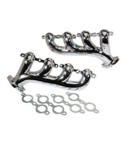 Chevy-GMC Truck Rear Dump Cast Iron LS/Vortec Exhaust Manifolds, Chrome