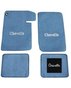 Chevelle Floor Mats, Black, 4-Piece Set, 80/20 Loop, ACC, 1964-1967