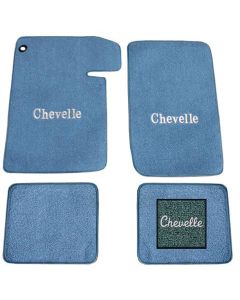 Chevelle Floor Mats, Turquoise, 4-Piece Set, 80/20 Loop, ACC, 1964-1967