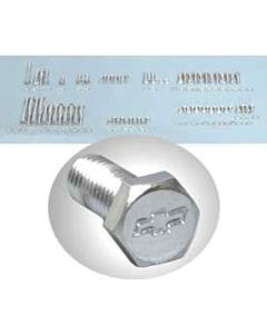 Chevelle Bowtie Engine Bolt Kit, Small Block, For Cars WithShort Water Pump & Exhaust Manifolds, Chrome, 1965-1972