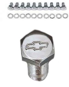 Chevelle Bowtie Timing Chain Cover Bolt Set, Small Block, Chrome, 1964-1972