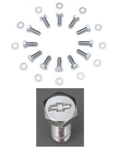 Chevelle Bowtie Intake Manifold Bolts, Chrome, Small Block,1964-1972
