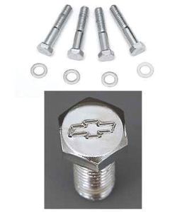 Chevelle Water Pump Bolt Set, Small Block, Chrome, For CarsWith Long Water Pump, 1964-1972