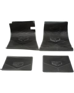 Legendary Auto Interiors Chevelle Floor Mats, Chevelle "V" Flag Emblem, Vinyl, Black, 1964-1967