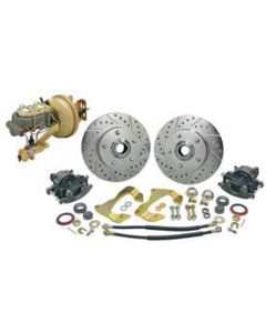 1964-1972 Chevelle Front Disc Brake Kit, With Booster & Stock Height Spindles