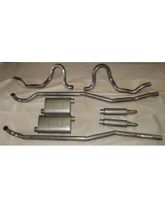 Chevelle Exhaust, Aluminized, Dual, With Resonators, V8,1971-1974