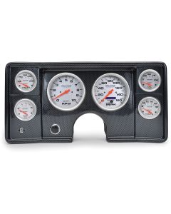 Malibu Instrument Cluster Panel, Carbon Fiber Finish, With Ultra-Lite Gauges, 1978-1981