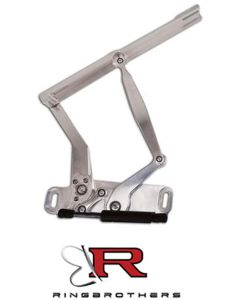 Chevelle Hood Hinges, Billet Aluminum, Solid Frame, Natural, With Steel Hood, 1965-1967