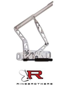 1965-1967 Chevelle Hood Hinges, Billet Aluminum, Air Frame, Natural, With Steel Hood