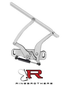 1970-1972 Chevelle Hood Hinges, Billet Aluminum, Solid Frame, Natural, With Steel Hood