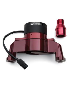 Electric Engine Water Pump; Aluminum; Red Powder Coat; Fits SB Chevy Engines