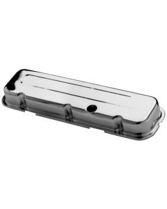 Engine Valve Covers; Stamped Steel; Short; Chrome; w/ Baffles; Fits BB Chevy