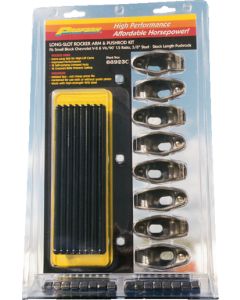Eng Rocker Arm and Push Rod Kit; Long Slot Style; 1.5 Ratio; 3/8 Stud; SB Chevy