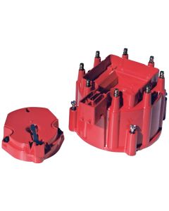 Engine Distributor Cap and Rotor Kit; Fits GM HEI Dist w/Internal Coil; Red