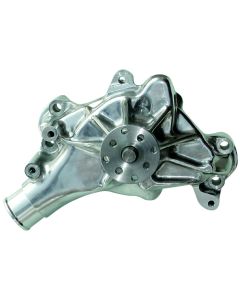 Engine Water Pump; Mechanical Long Style; High Flow Model; Polished; SB Chevy