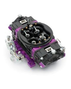Black Race Series Carburetor; 650 CFM, Mechanical Secondary, Black & Purple