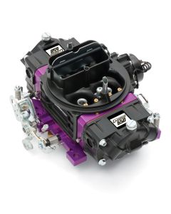 Black Street Series Carburetor; 650 CFM, Mechanical Secondary, Black & Purple