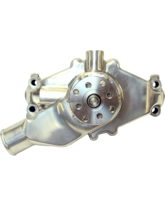 Engine Water Pump; Mechanical Short Style; High Flow Model; Polished; SB Chevy