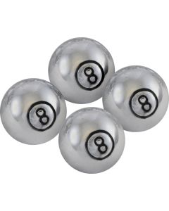 Nova Valve Stem Caps, 8 Ball, Chrome, 1967-2002