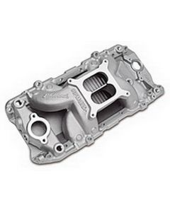 1963-1975 Chevy 75611 Polished Air-Gap 2-O Intake Manifold BB-Chevy 396-502 with oval port cylinder heads	