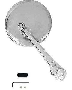 Chevy Outside Rear View Mirror, 4" Peep With Straight Arm, 1949-1954