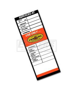 Pennzoil Door Jamb Mileage Tag, 1949-1954