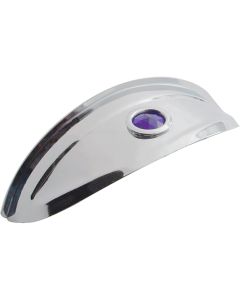 7" Round Headlight Visor, With Blue Dot, Stainless Steel