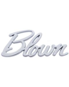 Early Chevy "Blown" Script Emblem, Chrome, 1949-1954