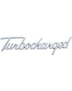 Early Chevy "Turbocharged" Script Emblem, Chrome, 1949-1954