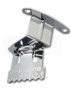 Early Chevy Timing Chain Cover Tab, Small Block, Chrome, With Sliding Pointer, For Cars With 7" Harmonic Balancer, 1949-1954