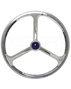 1949-1954 Chevy Lucas Style Headlight Cover 7 Tri Bar With Blue Glass Dot